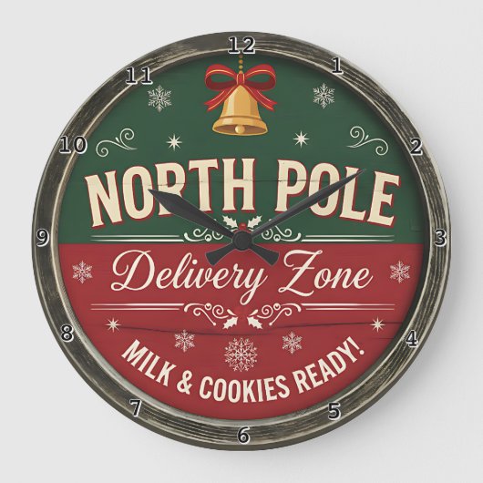 North Pole Delivery Zone ラージ壁時計 (正面)