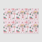 North Pole Elf Workshop Santa Claus Pink Village 薄葉紙 (正面)