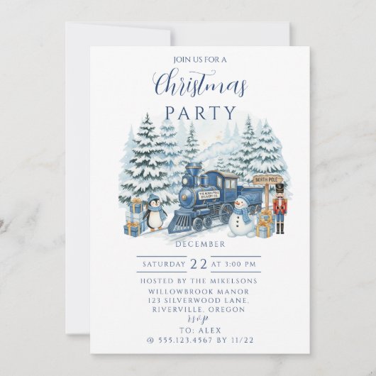 North Pole Express Christmas 招待状 (正面)