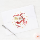 North Pole Express Delivery Santa Christmas ラウンドシール (封筒)