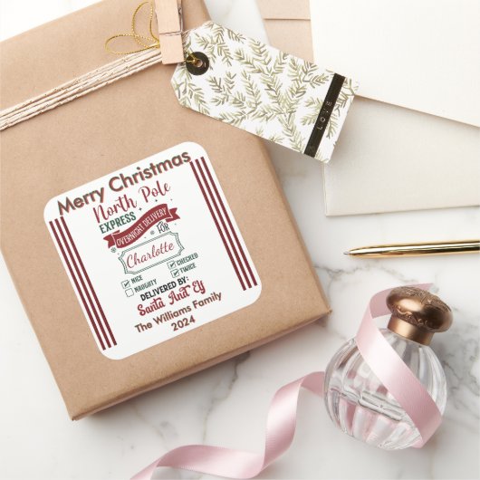 North Pole Express for Merry Wishes スクエアシール (ギフト)