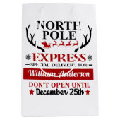 North Pole Express Gift Bag - special delivery ミディアムペーパーバッグ (正面)
