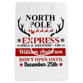 North Pole Express Gift Bag - special delivery ミディアムペーパーバッグ (裏面)