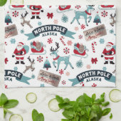 North Pole Holiday Charm – Santa Christmas キッチンタオル (折り畳み)