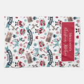 North Pole Holiday Charm – Santa Christmas キッチンタオル (横)