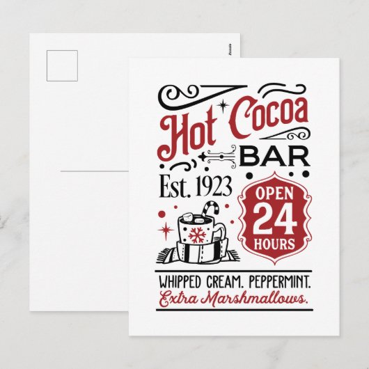 North Pole hot cocoa bar  シーズンポストカード (正面/裏面)