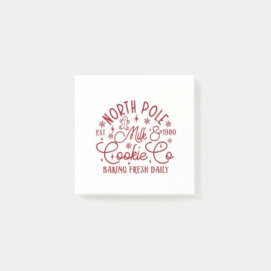 North Pole Milk and Cookie Baked Fresh Daily Since ポストイット (正面)
