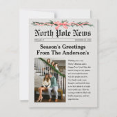 North Pole Newspaper Christmas Photo Card (正面)