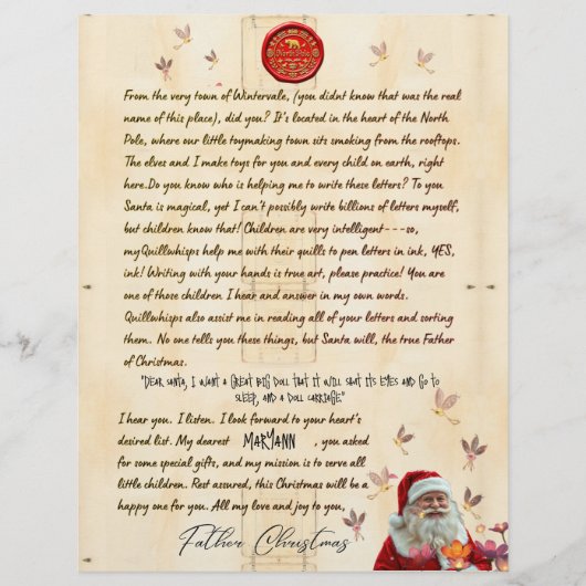 North Pole Personal Christmas Letter From Santa (正面)
