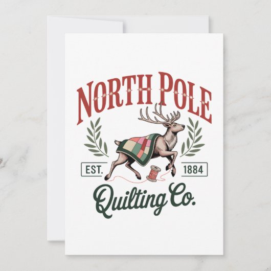 North Pole Quilting Funny Quilting Sewing Lover サンキューカード (正面)