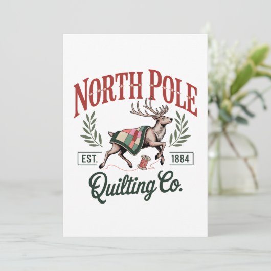 North Pole Quilting Funny Quilting Sewing Lover サンキューカード (スタンド正面)