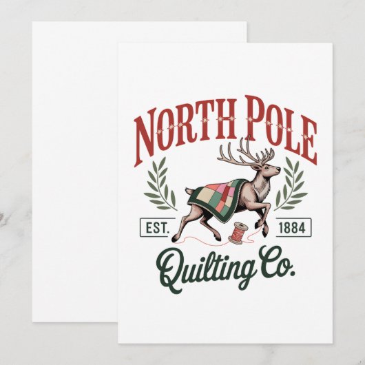 North Pole Quilting Funny Quilting Sewing Lover サンキューカード (正面/裏面)