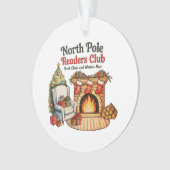 North Pole Readers Club Christmas Books Xmas Lover オーナメント (正面)