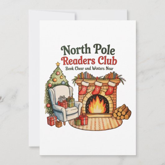 North Pole Readers Club Christmas Books Xmas Lover シーズンカード (正面)