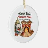 North Pole Readers Club Christmas Books Xmas Lover セラミックオーナメント (右)