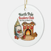North Pole Readers Club Christmas Books Xmas Lover セラミックオーナメント (左)