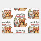 North Pole Readers Club Christmas Books Xmas Lover ラッピングペーパーシート (正面)