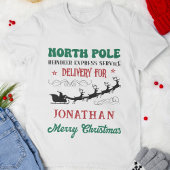 North Pole Reindeer Express Service Personalized Tシャツ