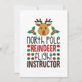 North Pole Reindeer Flight Instructor Christmas  シーズンカード (正面)