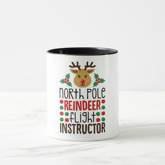North Pole Reindeer Flight Instructor Christmas  マグカップ (中央)