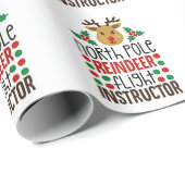 North Pole Reindeer Flight Instructor Christmas ラッピングペーパー (ロールコーナー)