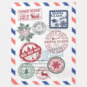 North Pole Santa Mail Christmas  フリースブランケット (正面)