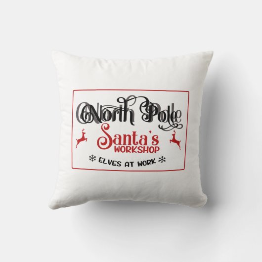 North Pole Santa's Workshop小妖精や小人At Work クッション (裏面)