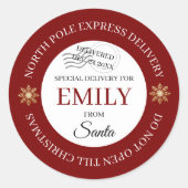 North Pole Special Delivery Stickers ラウンドシール (正面)