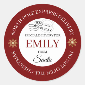 North Pole Special Delivery Stickers ラウンドシール