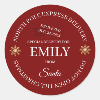 North Pole Special Delivery Stickers ラウンドシール