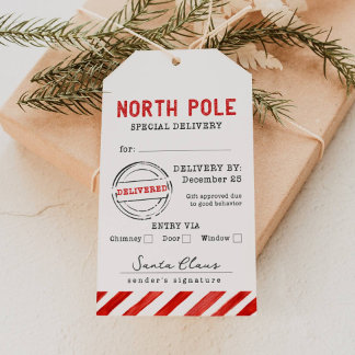 North Pole Special Delivery Tag From Santa Claus ギフトタグ