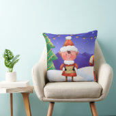North Pole Wishes Elf Throw Pillow クッション (椅子)