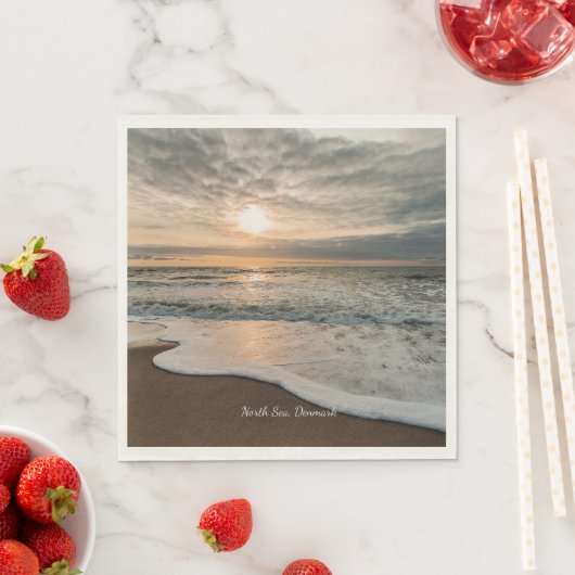 North Sea, Denmark picturesque sunset, スタンダードランチョンナプキン (インサイチュ)