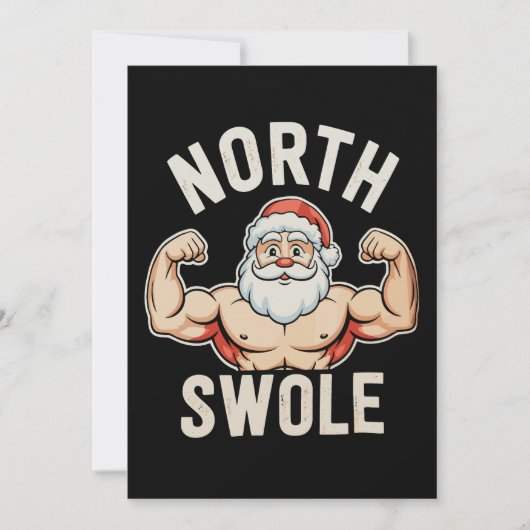 North Swole Santa Gym Workout Fitness Christmas シーズンカード (正面)