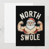 North Swole Santa Gym Workout Fitness Christmas シーズンカード (正面/裏面)