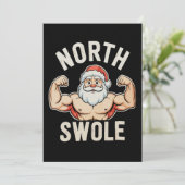 North Swole Santa Gym Workout Fitness Christmas シーズンカード (スタンド正面)