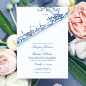North Topsail Beach Map Elegant Navy Blue Wedding 招待状