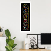 North transept windows; rose depicts the Old Testa ポスター (ホームオフィス)