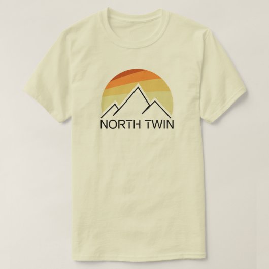 North Twin Mountain New Hampshire Retro Tシャツ (デザイン正面)
