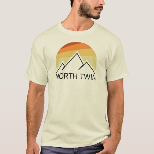 North Twin Mountain New Hampshire Retro Tシャツ (正面)