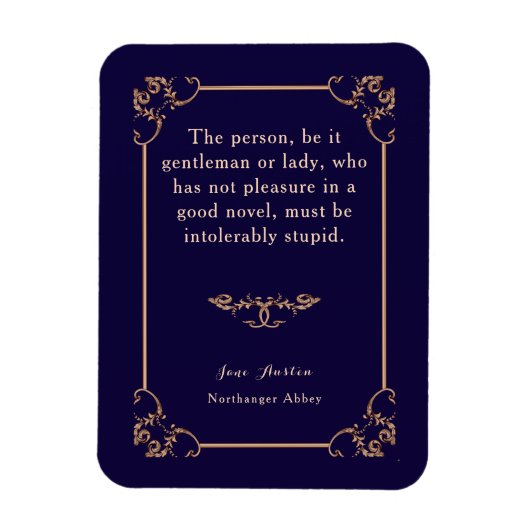 Northanger Abbey Jane Austen Regency Book Quote マグネット (縦)