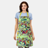 Northern Birdに名前を追加 エプロン (着用した状態)