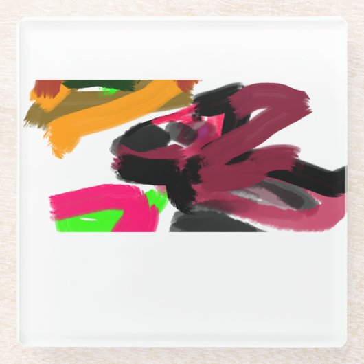  Northern Cardinal  autumn ガラスコースター (正面)