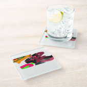  Northern Cardinal  autumn ガラスコースター (アングル)