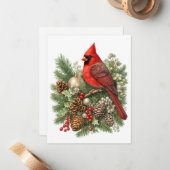 Northern Cardinal Winter Songbirds Collection  ノートカード (正面/裏面インサイチュ)