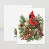 Northern Cardinal Winter Songbirds Collection  ノートカード (正面/裏面)