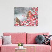 Northern Cardinals | Marion, Illinois キャンバスプリント (インサイチュ (リビング))