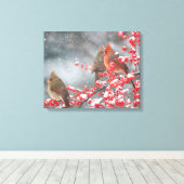 Northern Cardinals | Marion, Illinois キャンバスプリント (インサイチュ (ウッドフロア))