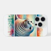 Northern Elephant Seal 260824AREF124 - Watercolor iPhoneケース (裏面横)