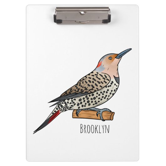 Northern flicker bird cartoon illustration  クリップボード (正面)